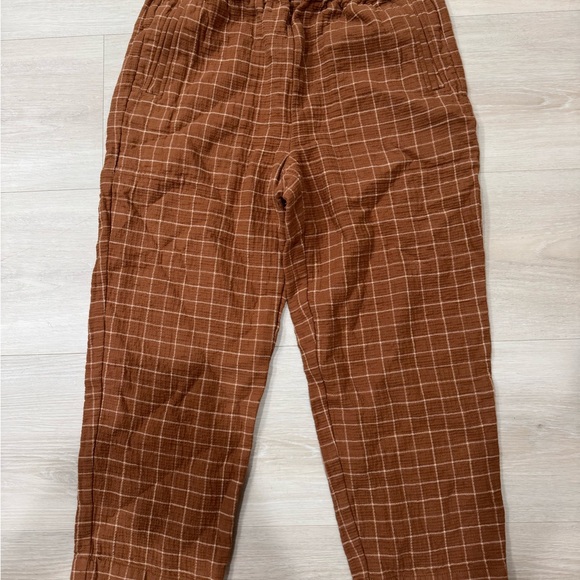 Madewell Tan Grid Pattern Trousers - Picture 2 of 7